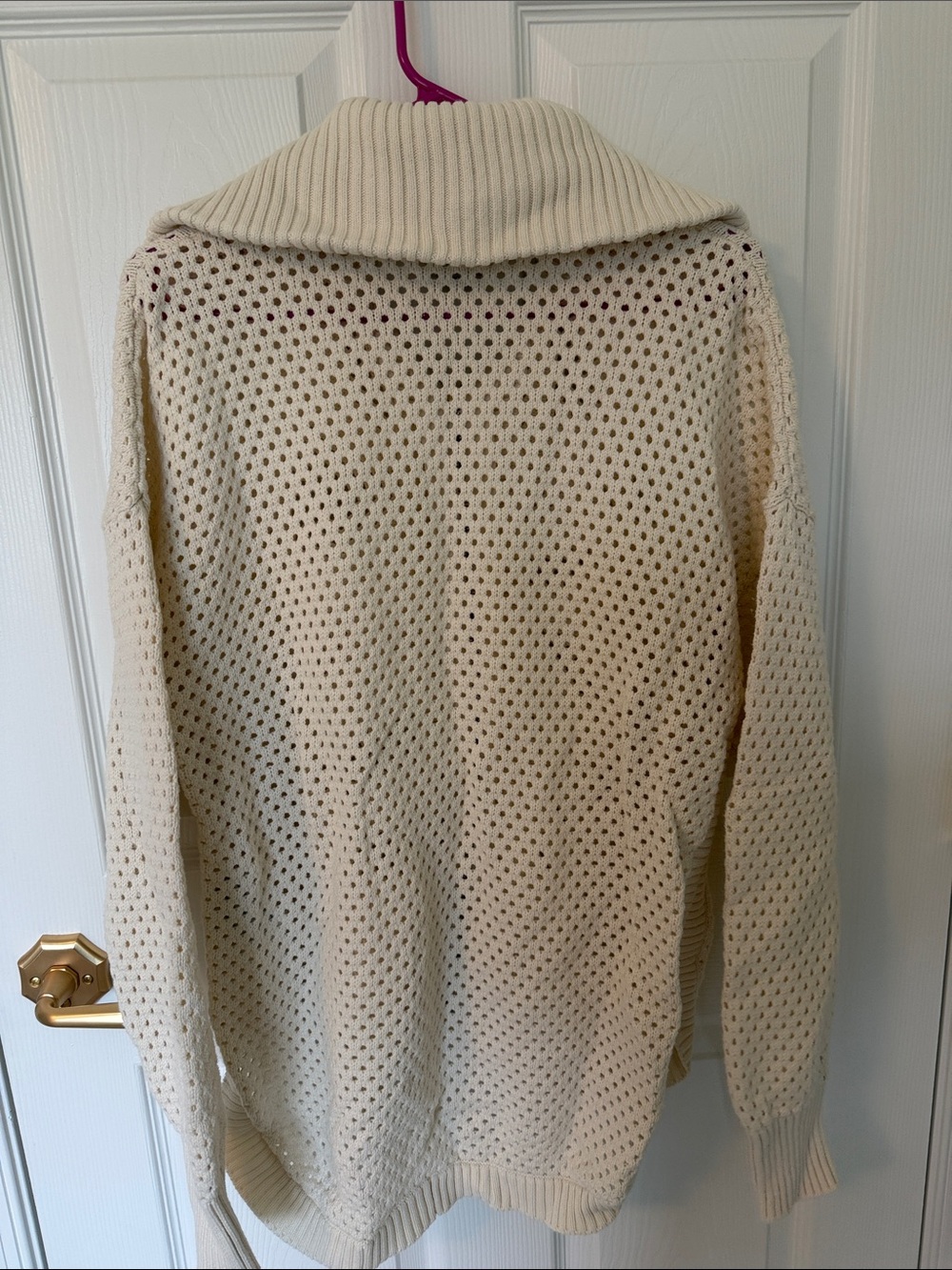 Varley Cream Open-Knit Zip Cardigan - Picture 3 of 3